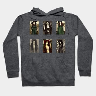 Seven Unburnt Witches in Pre-Raphaelite Style Hoodie